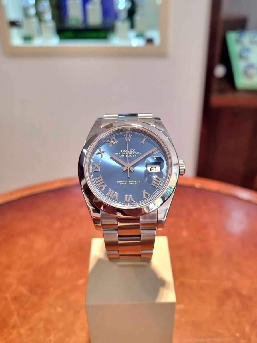 Rolex Datejust 41mm Blue Roman Dial Pre-Owned 2019 ref.126300 | Gothelf A. Watches — 4