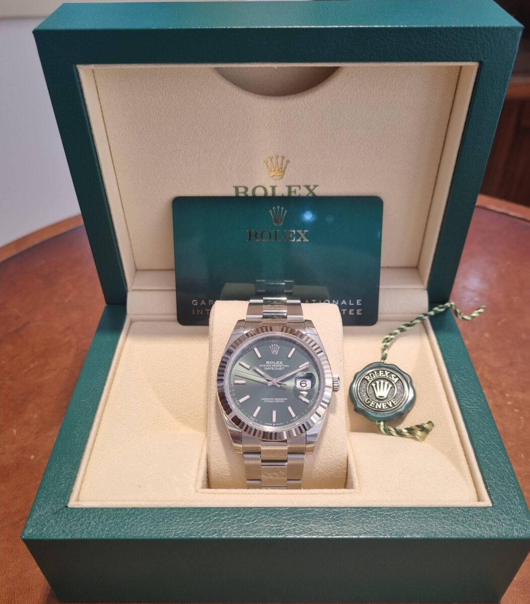 Rolex Datejust 41mm Oyster Steel White Gold Bezel Green Menta Dial ref.126334 New unworn 2025!! | Gothelf A. Watches — 4