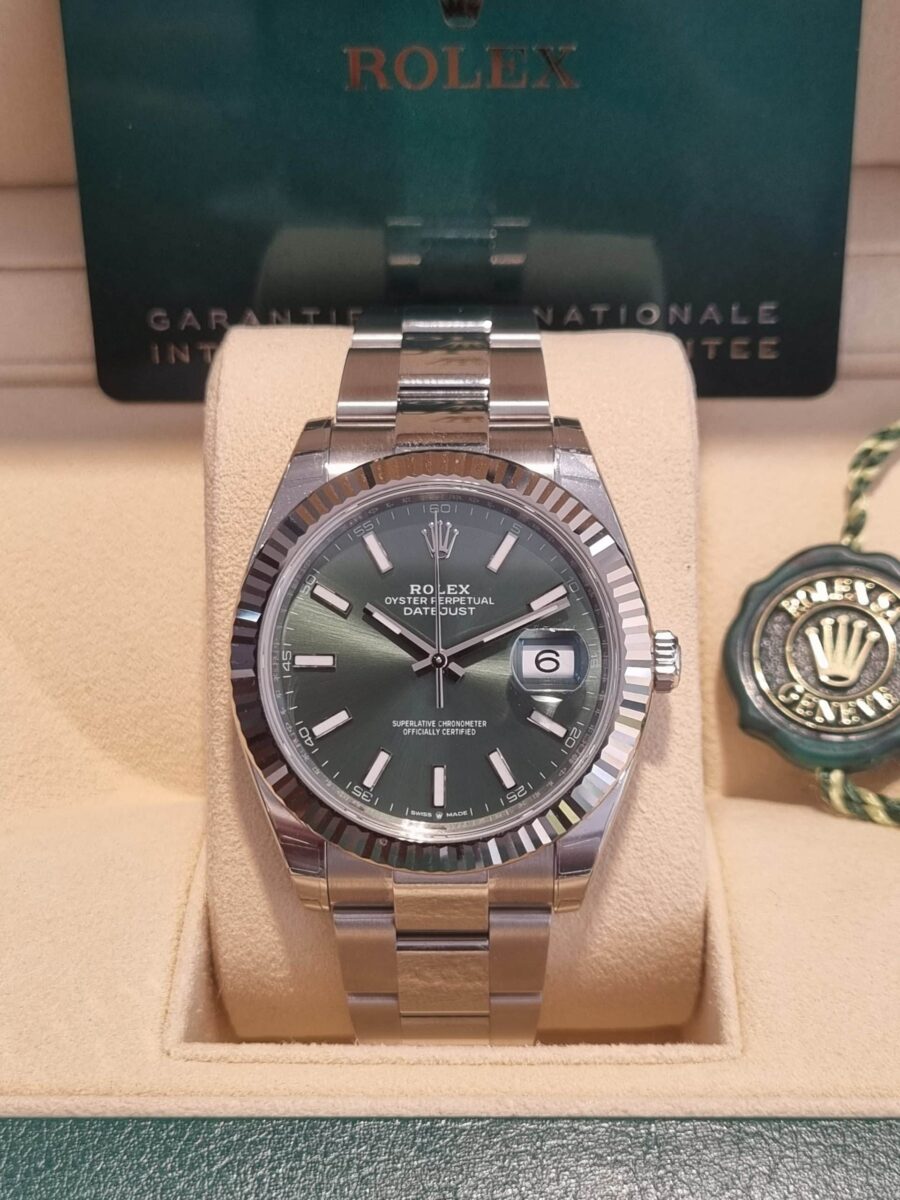 Rolex Datejust 41mm Oyster Steel White Gold Bezel Green Menta Dial ref.126334 New unworn 2025!! | Gothelf A. Watches — 5