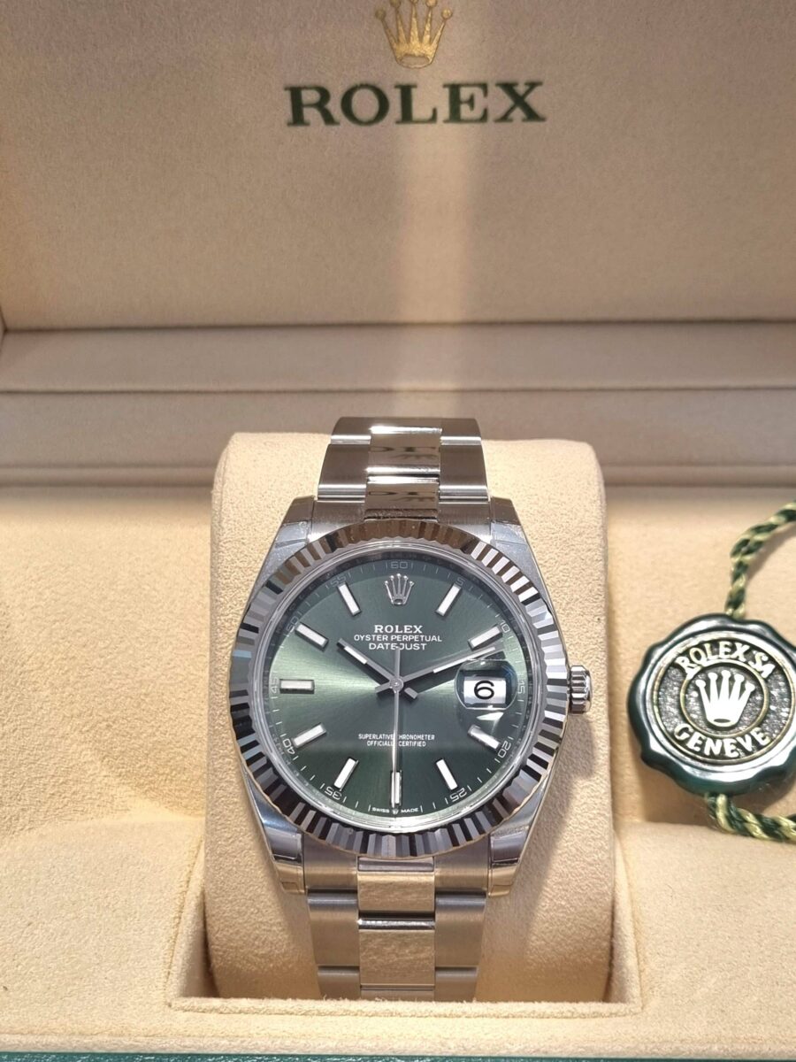 Rolex Datejust 41mm Oyster Steel White Gold Bezel Green Menta Dial ref.126334 New unworn 2025!! | Gothelf A. Watches — 3
