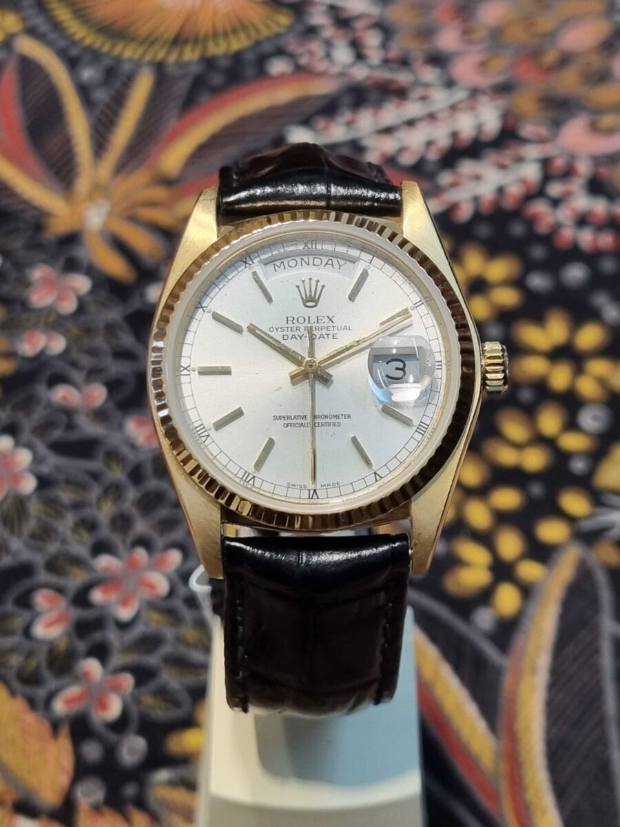 Rolex President Day Date 36mm Yellow 18k gold Silver Dial ref.18038 | Gothelf A. Watches