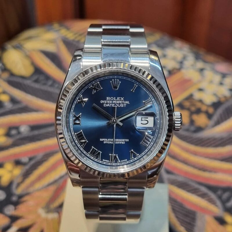 Rolex Datejust 36mm Blue Dial White Gold Bezel ref.116234 | Gothelf A. Watches