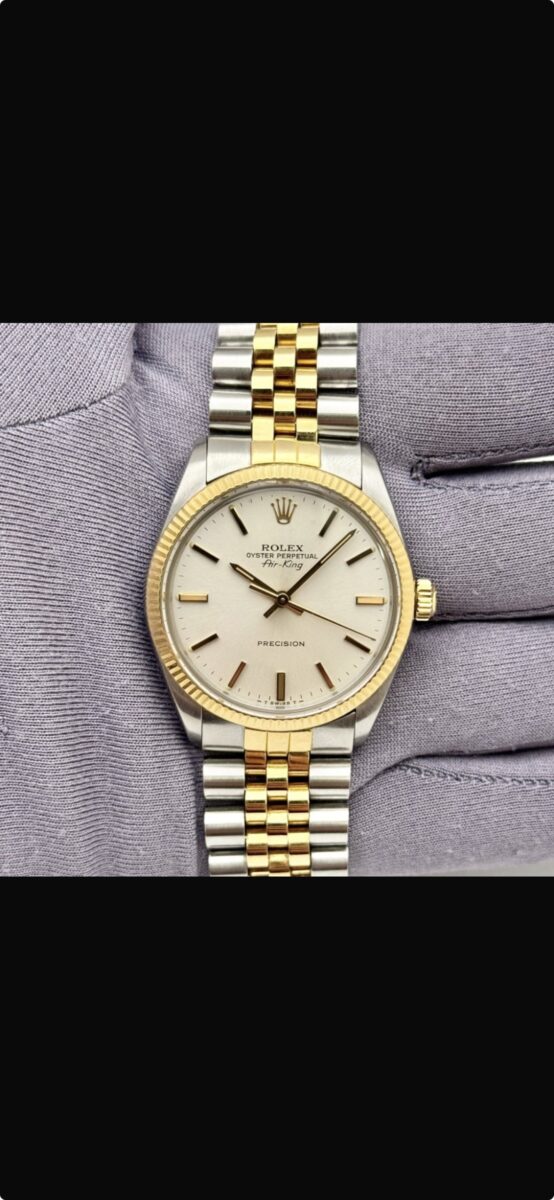 Rolex Air King Vintage 34mm Steel and 18K Gold with Rolex Original Papers!! | Gothelf A. Watches