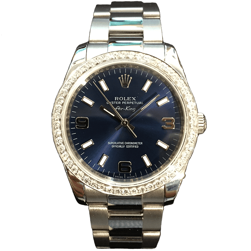 Rolex Air-king Steel Diamond Bezel 14000 34 mm | Gothelf A. Watches