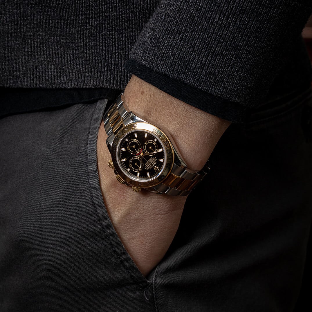 Rolex Daytona Cosmograph Steel & 18K Gold Black Dial 116523 | Gothelf A. Watches — 2