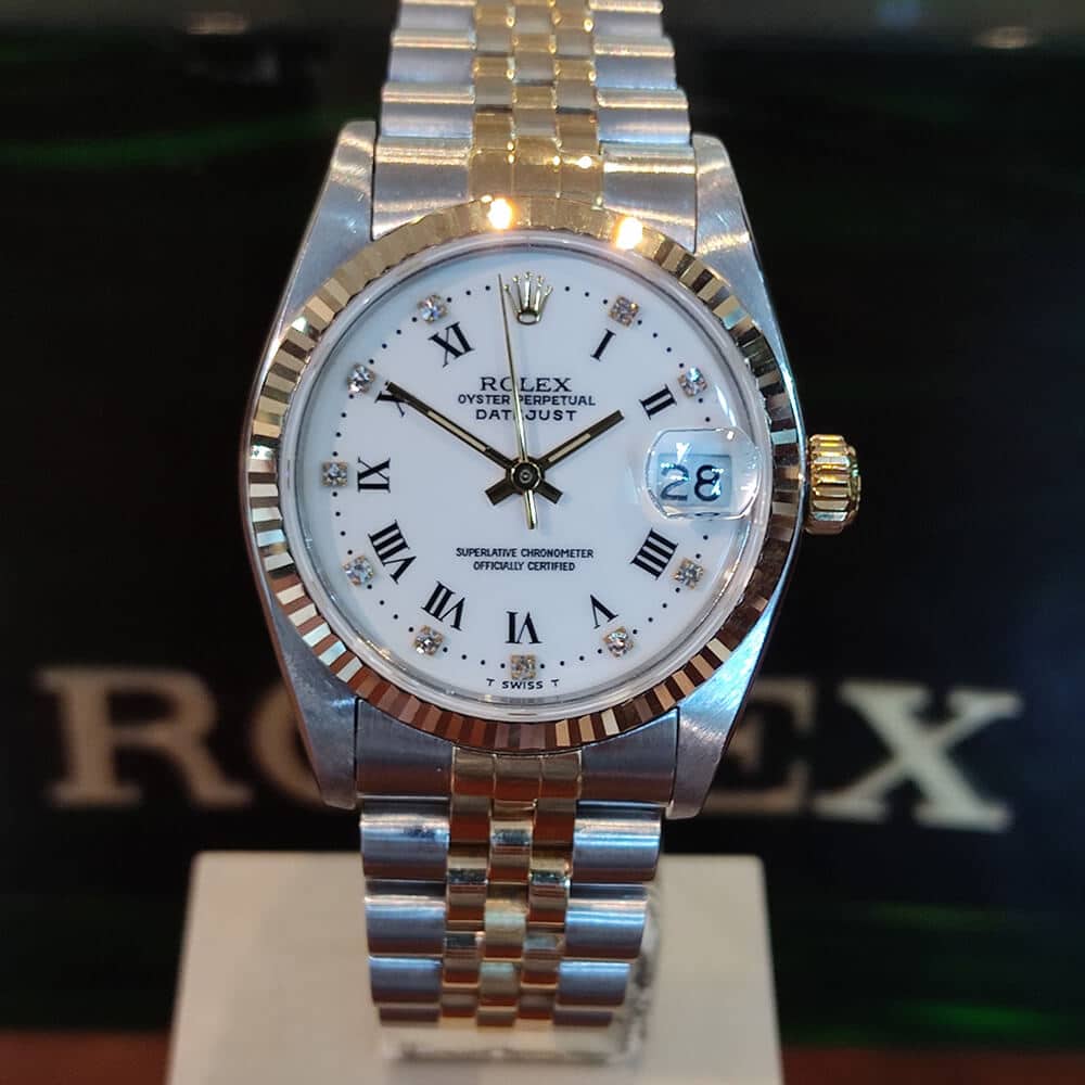 Rolex Datejust Ladies 31mm Steel & Yellow Gold Diamond Dial | Gothelf A. Watches