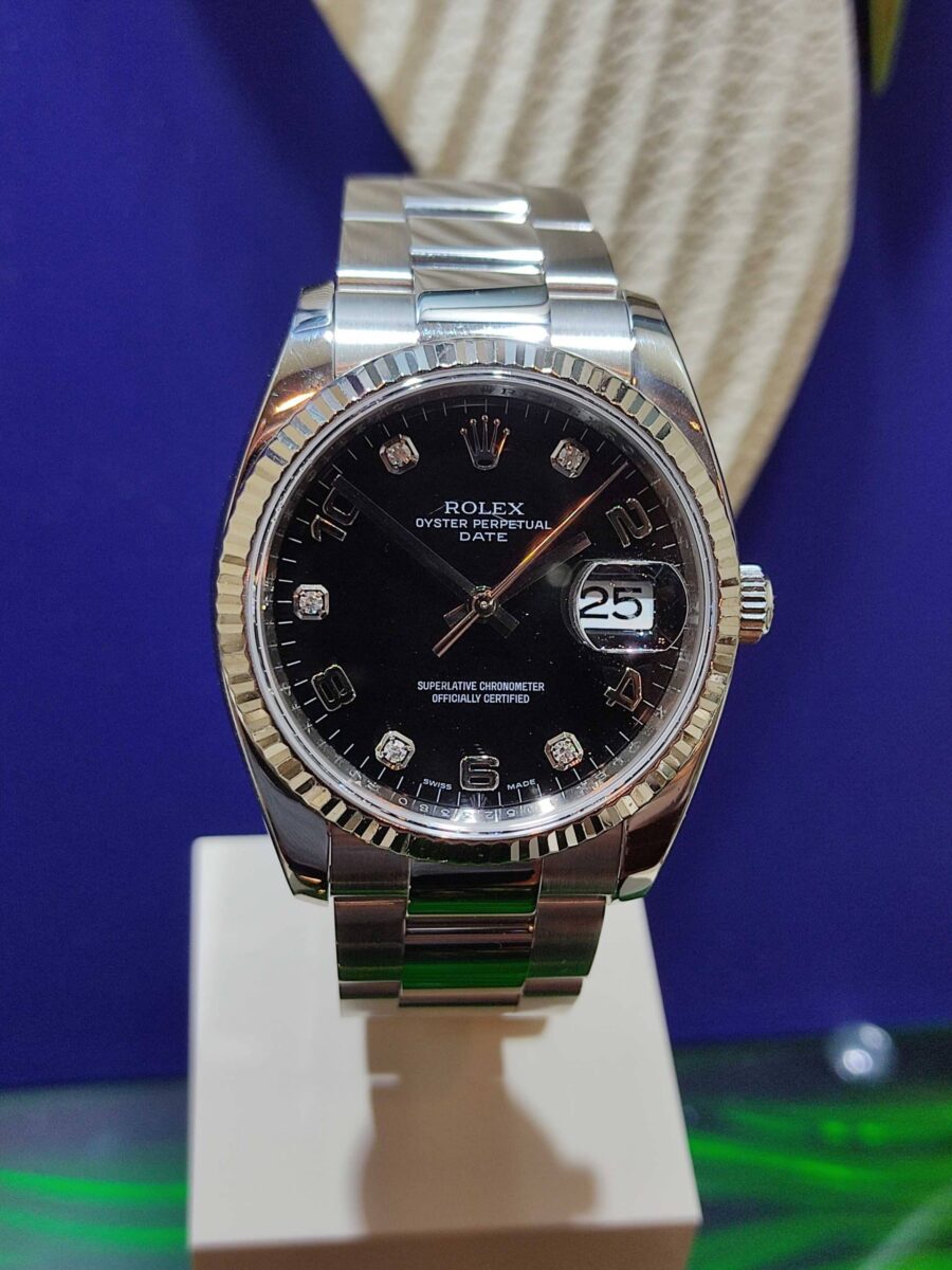 Rolex Date 34mm Black Diamonds Dial Ref.115234 | Gothelf A. Watches — 3