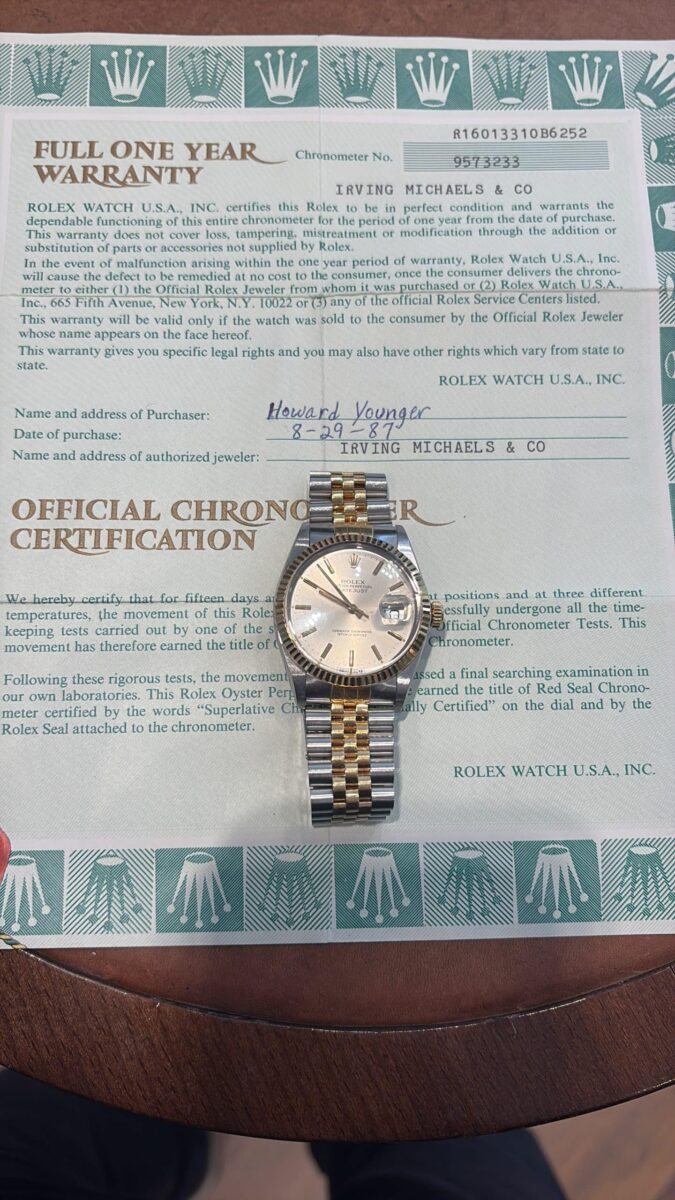 Rolex Datejust 36mm Steel+18k Yellow Gold Vintage pre-owned-1987 ref.16013 | Gothelf A. Watches — 4