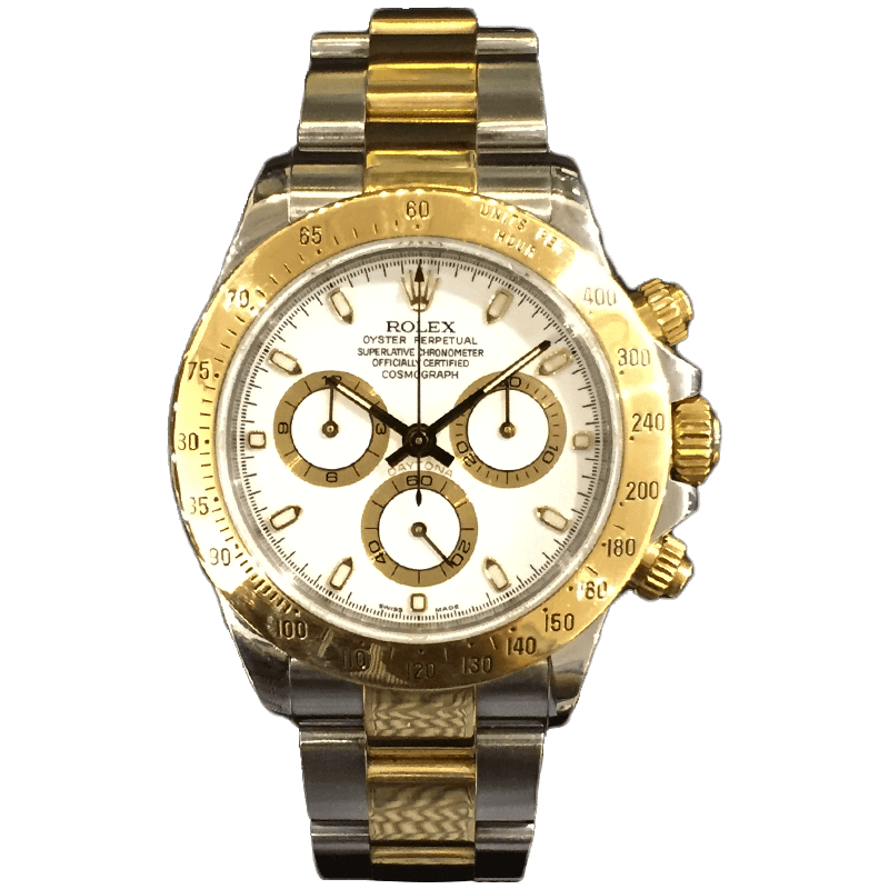 Rolex Daytona Steel & 18K gold white face 116523 | Gothelf A. Watches