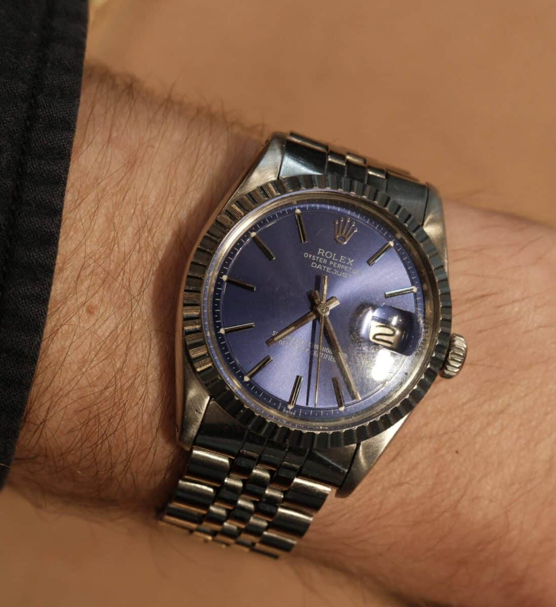 Rolex Datejust 1601 Vintage Blue Dial 36mm Steel Pre-owned 1978 | Gothelf A. Watches — 7