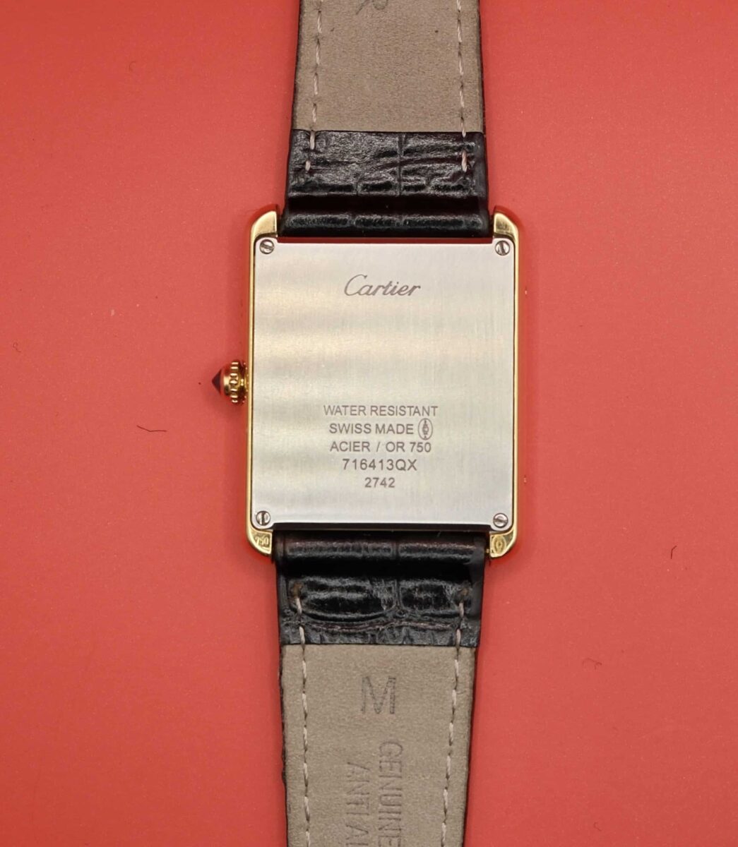 Cartier Tank Solo Large 18k Yellow Gold Ref.2742 on Black Leather strap | Gothelf A. Watches — 4