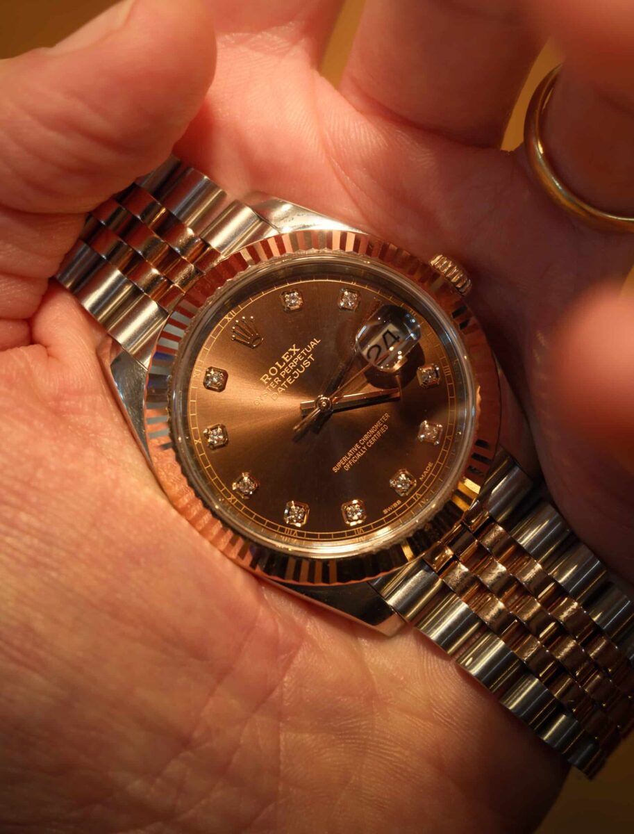 Rolex Datejust 41mm Two Tone Rose Gold Diamonds Chocolate Dial ref.126331 | Gothelf A. Watches — 2