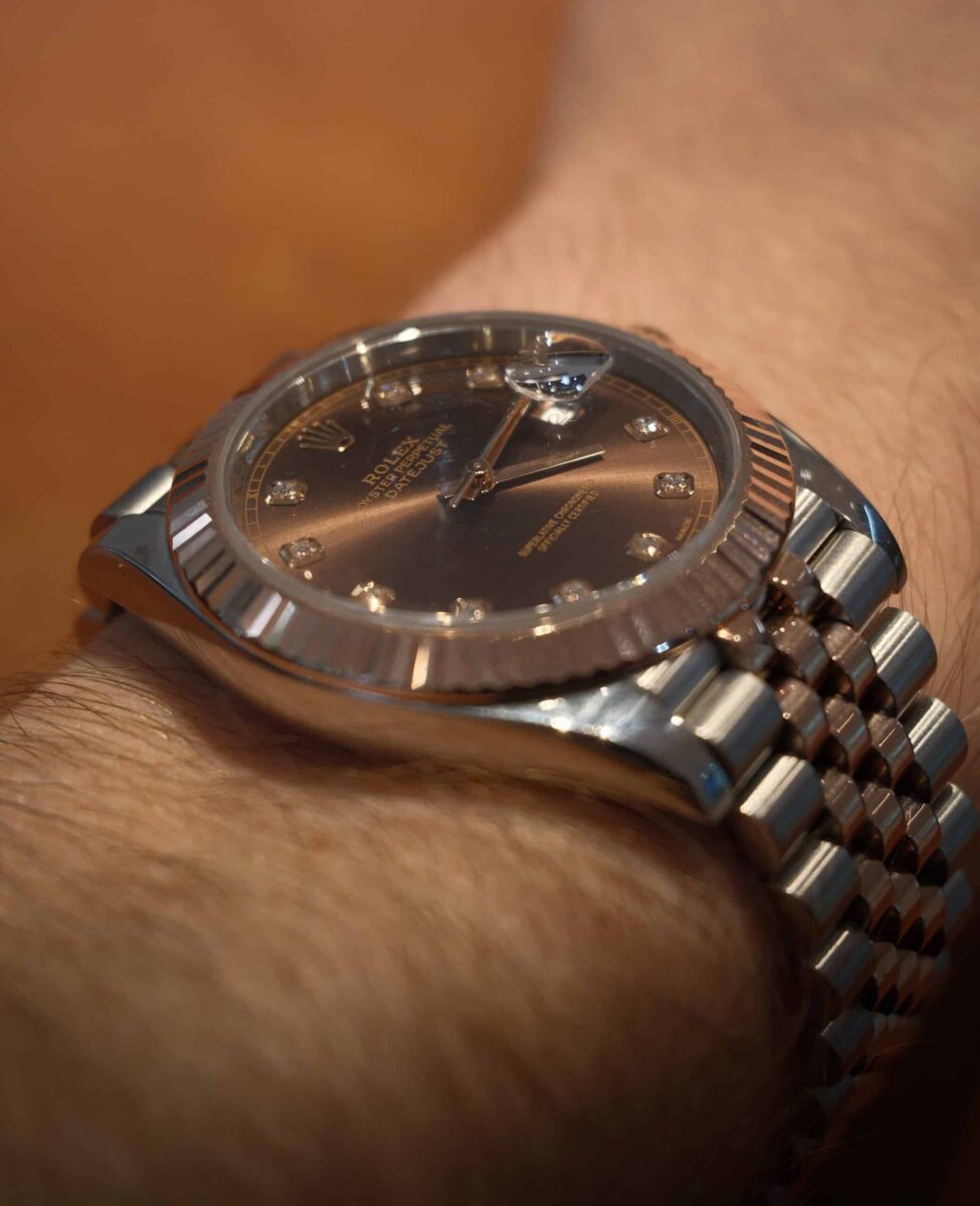 Rolex Datejust 41mm Two Tone Rose Gold Diamonds Chocolate Dial ref.126331 | Gothelf A. Watches — 3