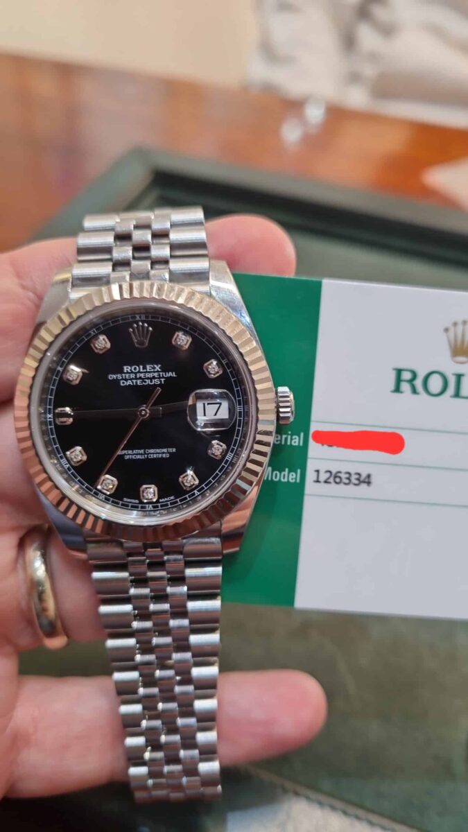 Rolex Datejust 41mm Steel & white gold bezel Black Diamonds Dial Pre-owned-2019 | Gothelf A. Watches — 2