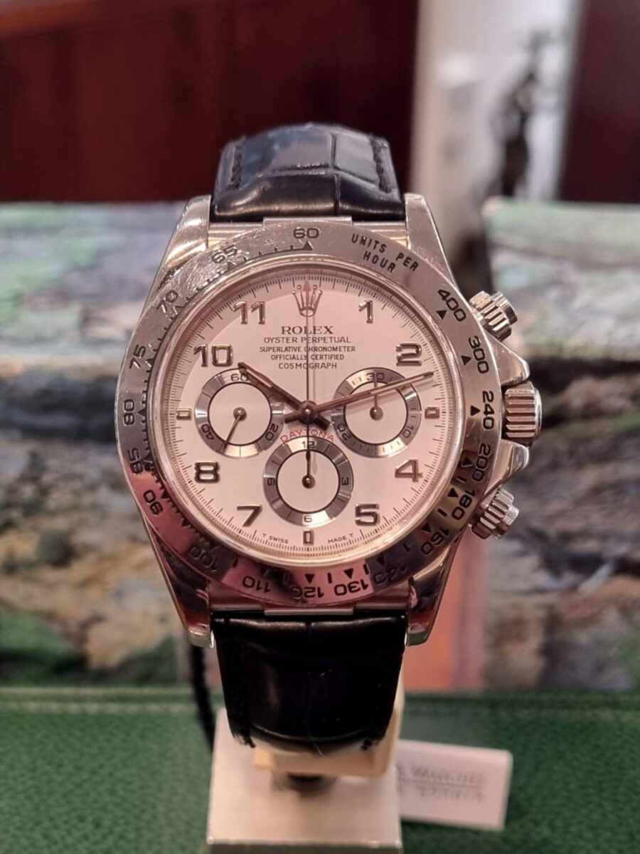 Rolex Daytona Zenith 18k White Gold Chronograph Pre-owned 1999 ref.16519 | Gothelf A. Watches