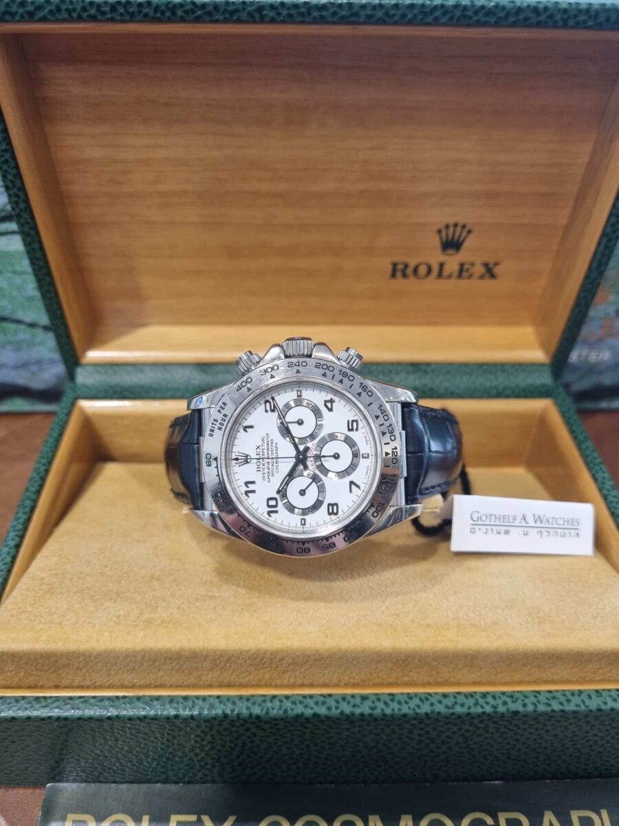 Rolex Daytona Zenith 18k White Gold Chronograph Pre-owned 1999 ref.16519 | Gothelf A. Watches — 7