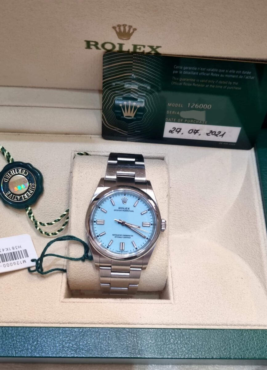 Rolex Oyster Perpetual Tiffany Dial 36mm Ref.126000 | Gothelf A. Watches — 6