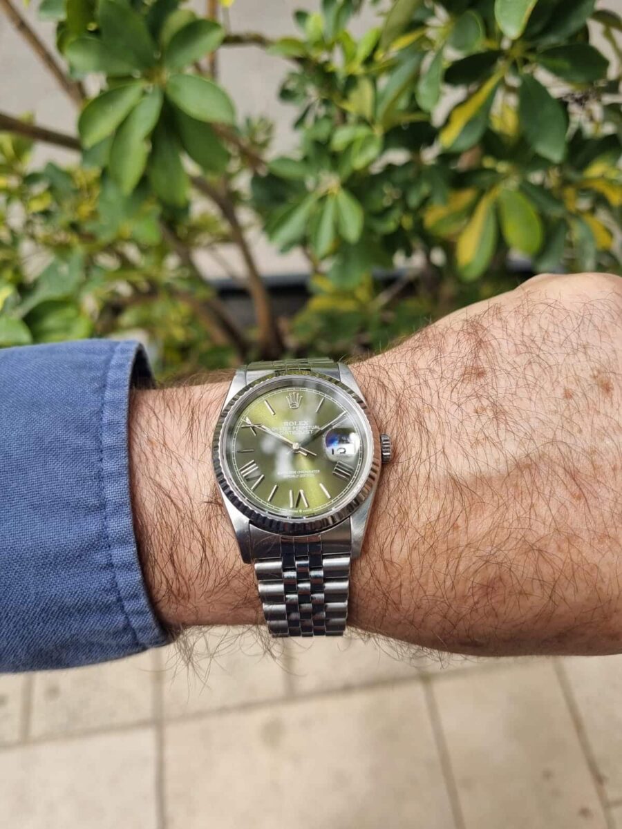 Rolex Datejust 36mm Green beautifull replacement dial Pre-owned 2005 ref.16234 | Gothelf A. Watches — 2