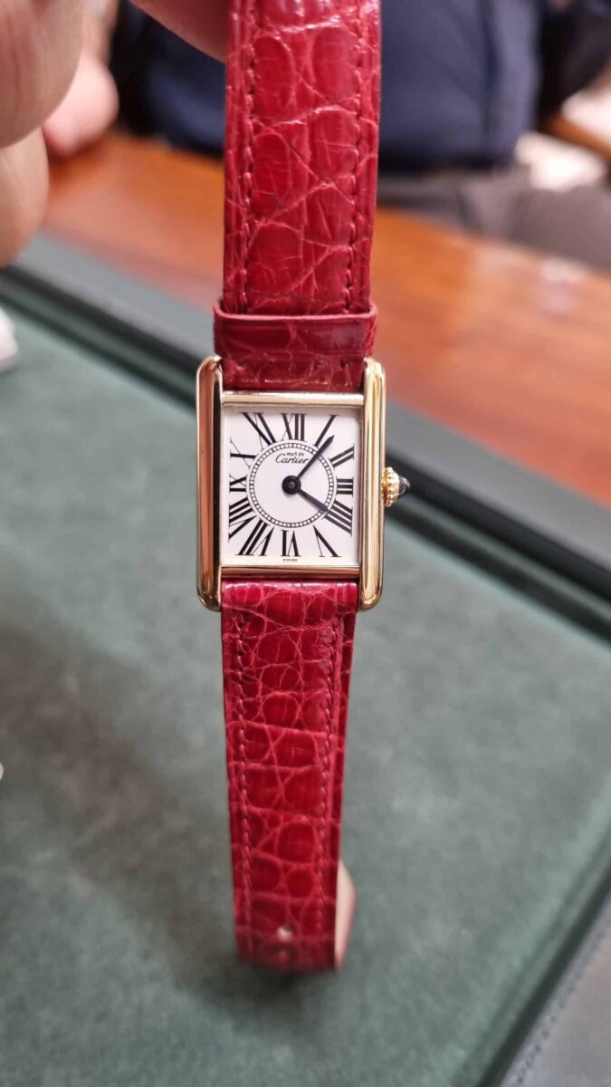 Cartier Tank Vermeil Must de Cartier Tank SM Silver Opaline Dial, Ladies watch | Gothelf A. Watches