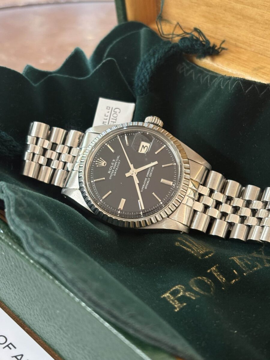 Rolex Datejust 36mm Vintage Steel Ref.1603 Black dial 1977+Papers!! | Gothelf A. Watches — 2