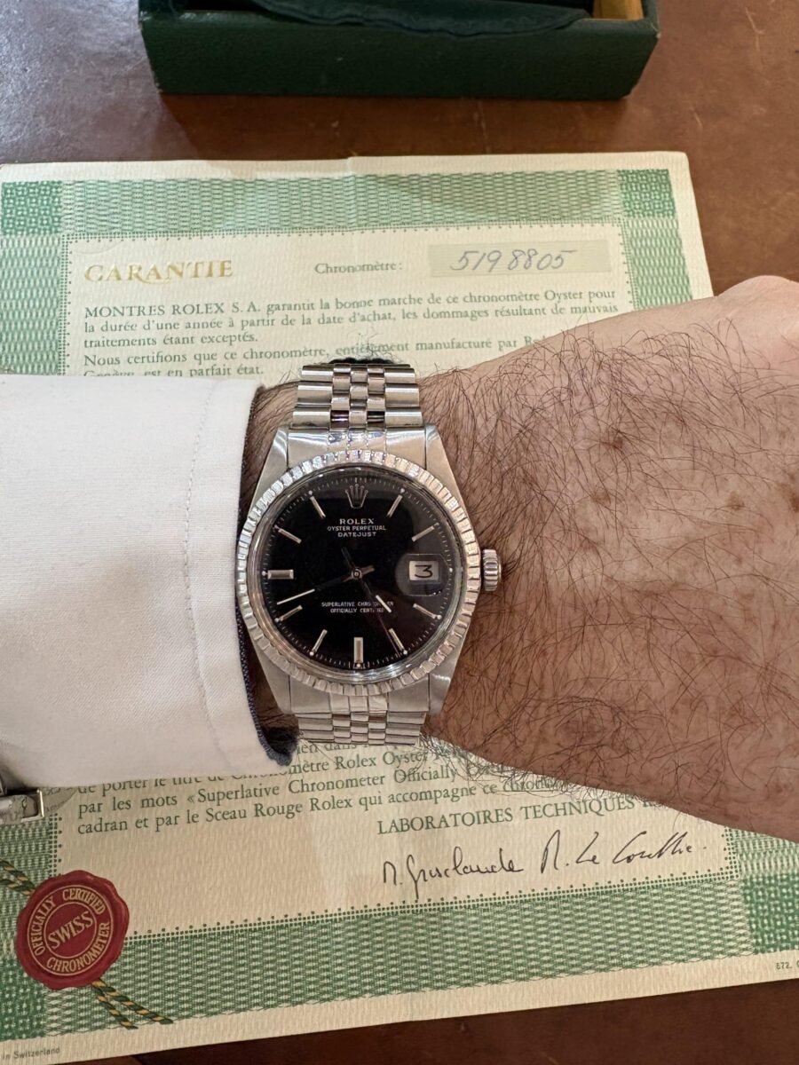 Rolex Datejust 36mm Vintage Steel Ref.1603 Black dial 1977+Papers!! | Gothelf A. Watches — 5