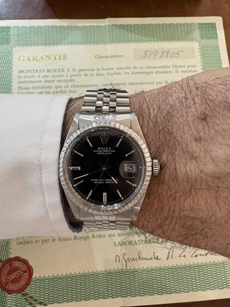 Rolex Datejust 36mm Vintage Steel Ref.1603 Black dial 1977+Papers!! | Gothelf A. Watches