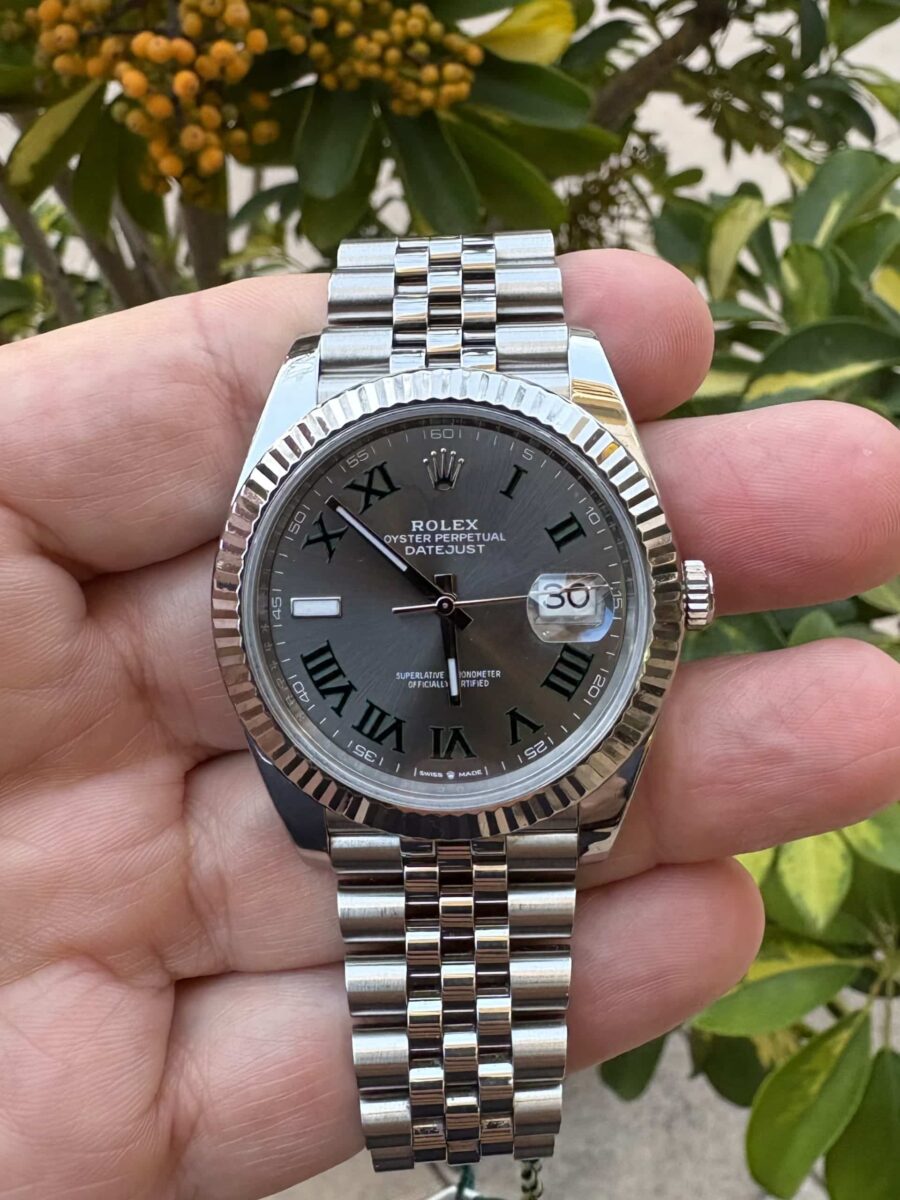 Rolex Datejust 41mm Steel & White Gold Bezel Wimbledon Dial ref.126334 | Gothelf A. Watches — 2