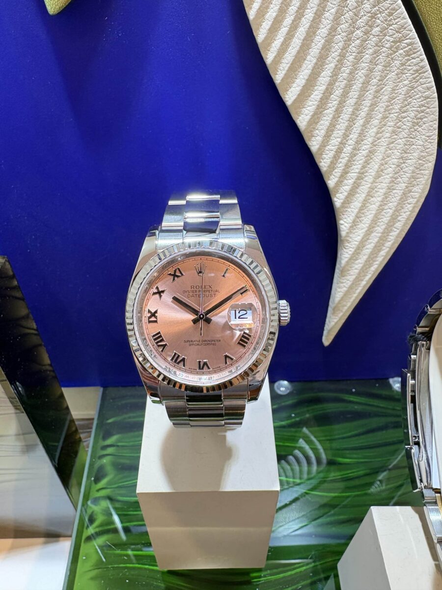 Rolex Datejust 36mm Steel+White Gold Bezel ref.116234 Pink Dial | Gothelf A. Watches — 3