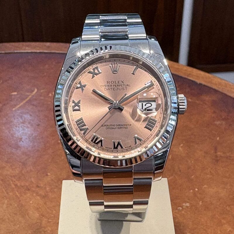 Rolex Datejust 36mm Steel+White Gold Bezel ref.116234 Pink Dial | Gothelf A. Watches