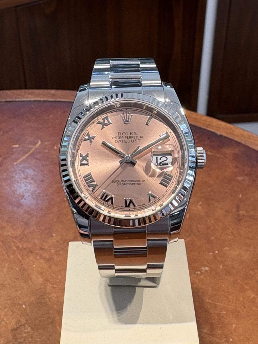 Rolex Datejust 36mm Steel+White Gold Bezel ref.116234 Pink Dial | Gothelf A. Watches