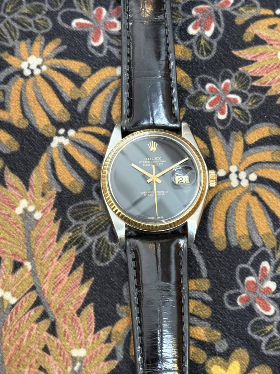Rolex Datejust Oyster 36mm steel and Yellow Gold Bezel “Onix” Dial | Gothelf A. Watches