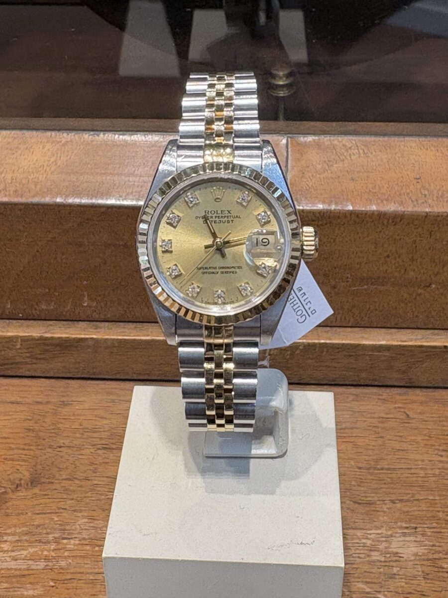 Rolex Datejust 26mm Steel & 18K Gold ref.69173 Champagne Diamonds Dial | Gothelf A. Watches — 5
