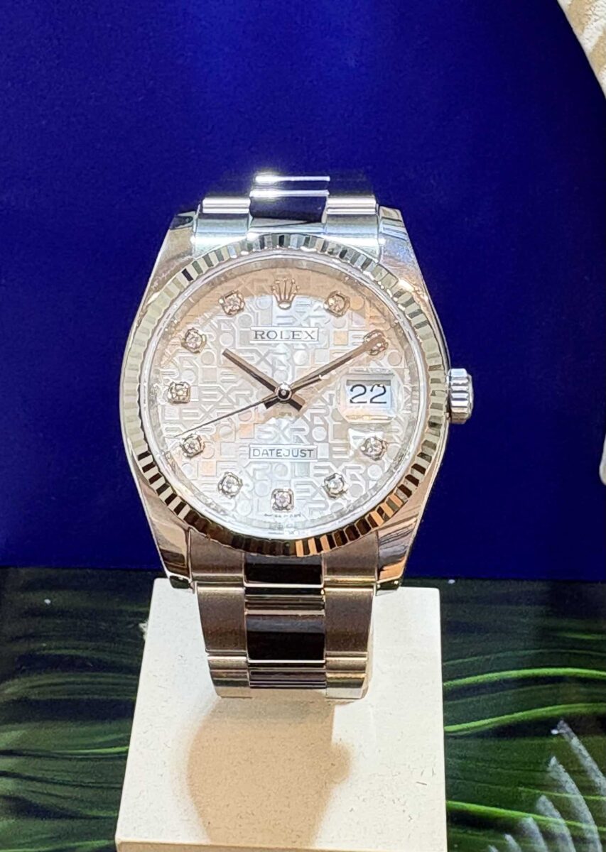 Rolex Datejust 36mm Oyster Steel White gold Bezel Silver Computer Diamonds Dial ref.116234 | Gothelf A. Watches — 5