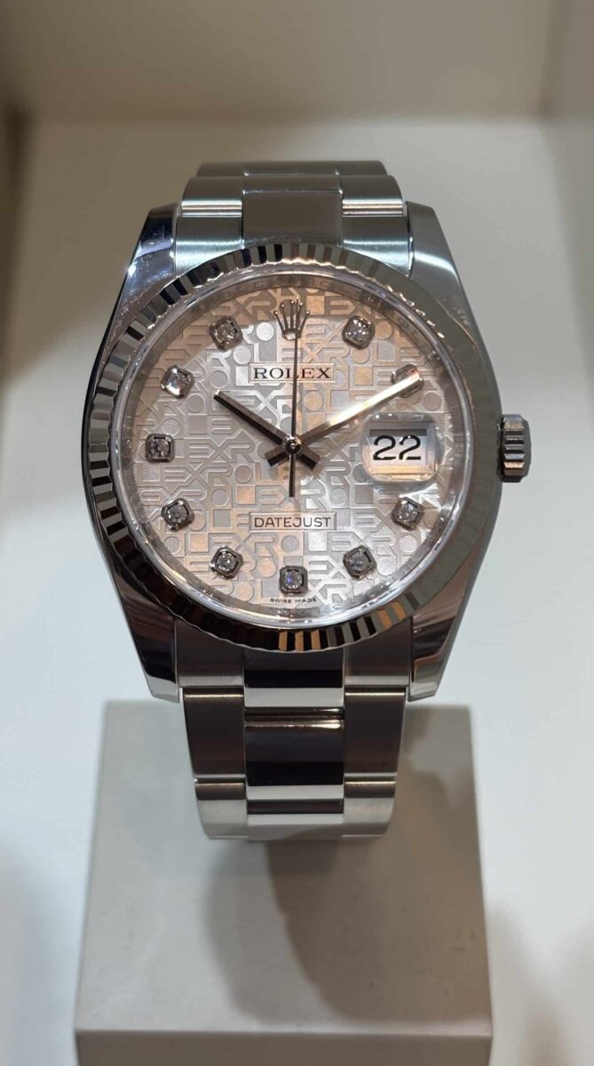 Rolex Datejust 36mm Oyster Steel White gold Bezel Silver Computer Diamonds Dial ref.116234 | Gothelf A. Watches — 2