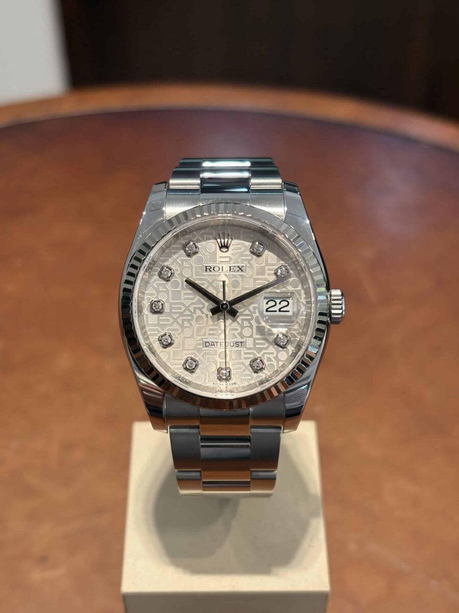 Rolex Datejust 36mm Oyster Steel White gold Bezel Silver Computer Diamonds Dial ref.116234 | Gothelf A. Watches — 6
