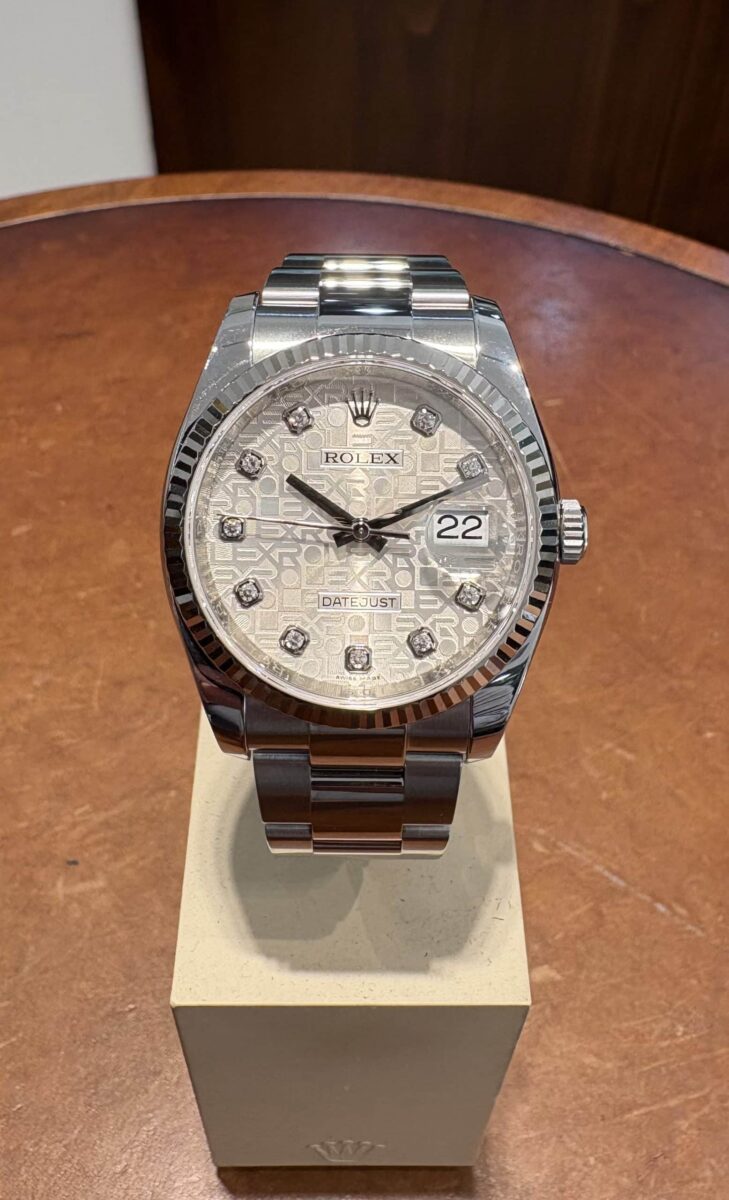 Rolex Datejust 36mm Oyster Steel White gold Bezel Silver Computer Diamonds Dial ref.116234 | Gothelf A. Watches — 3