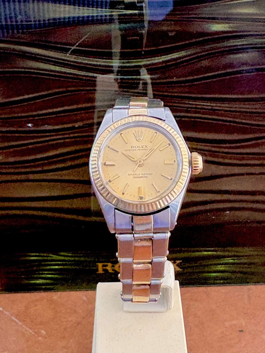 Rolex Oyster Perpetual Champagne dial Ladies Vintage 25mm Steel and Gold Automatic Ref.6619 | Gothelf A. Watches — 4