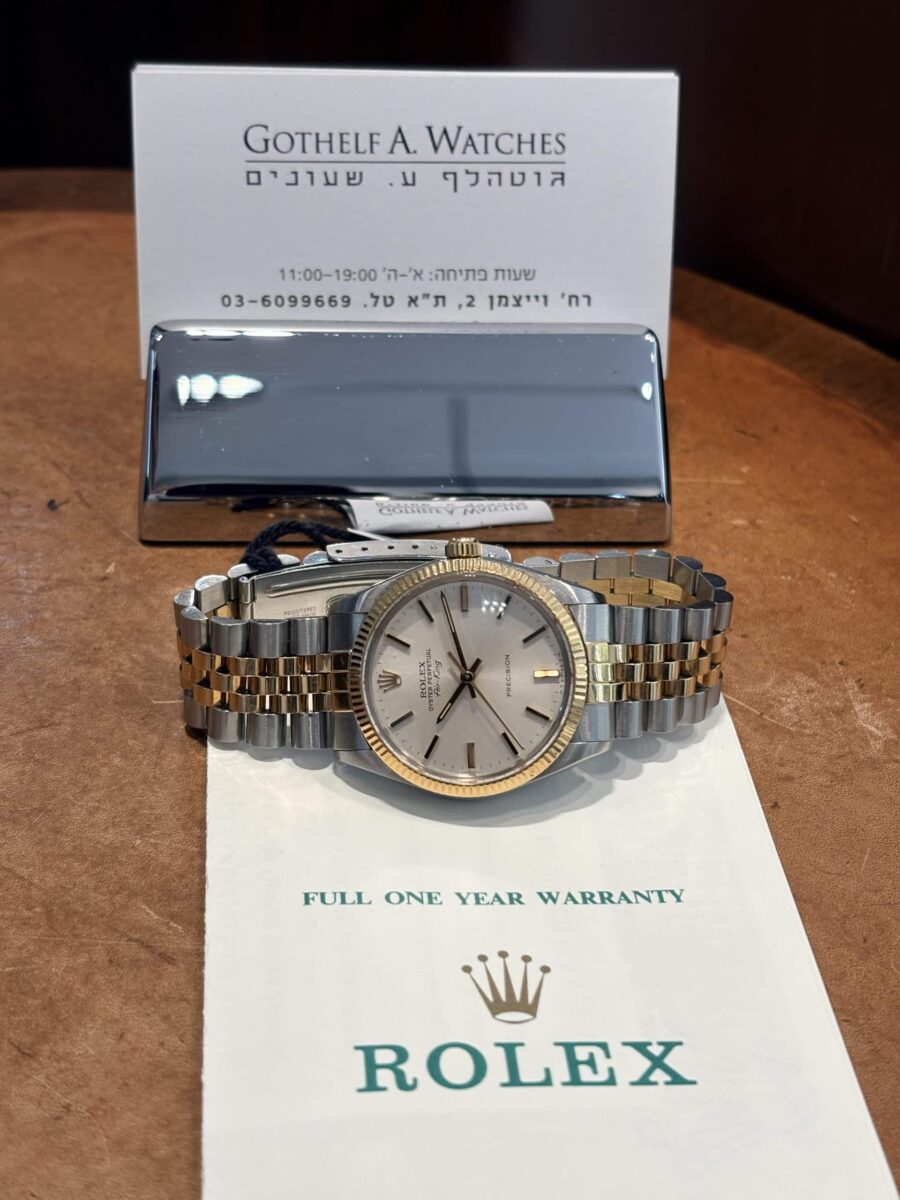 Rolex Air King Vintage 34mm Steel and 18K Gold with Rolex Original Papers!! | Gothelf A. Watches — 6