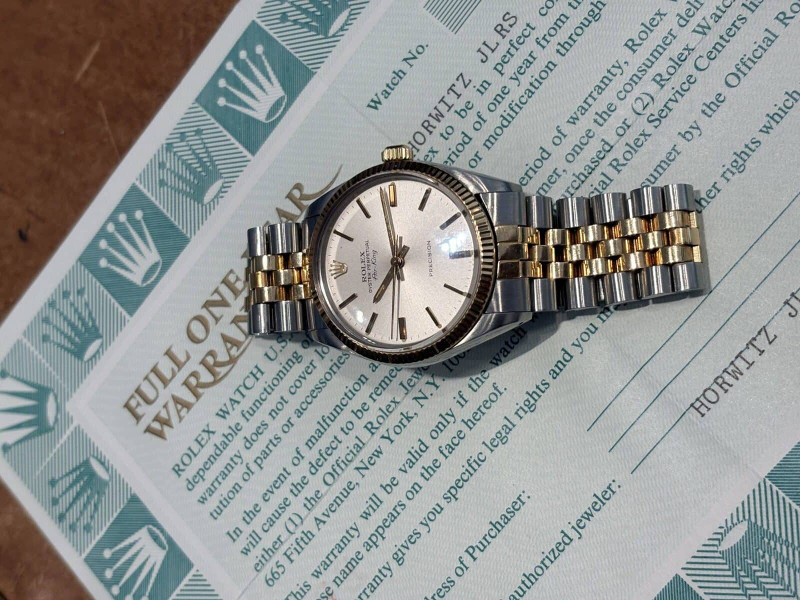 Rolex Air King Vintage 34mm Steel and 18K Gold with Rolex Original Papers!! | Gothelf A. Watches — 5