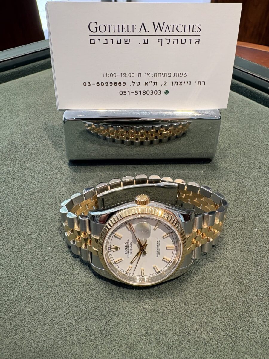 Rolex Datejust 36mm Steel & 18K Yellow White Dial ref.116233 | Gothelf A. Watches — 5