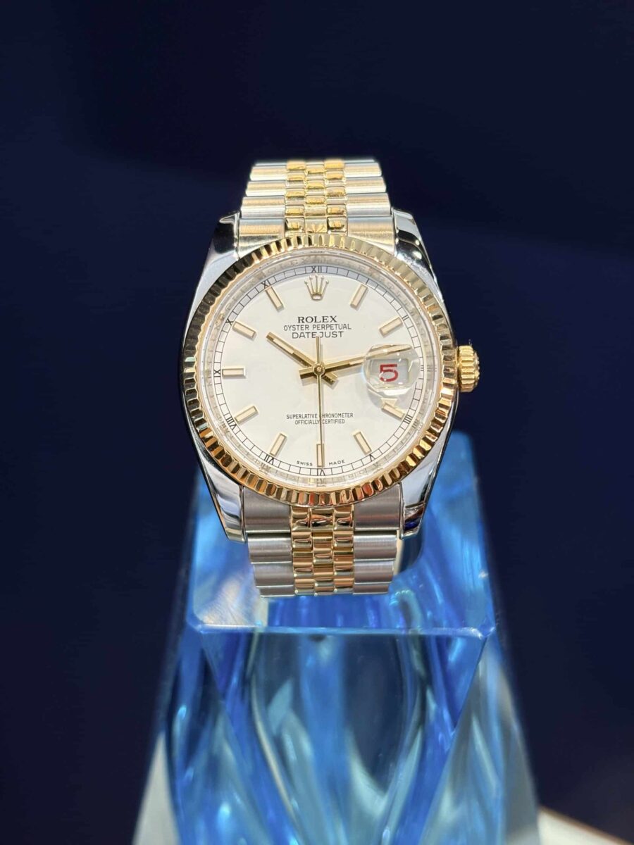 Rolex Datejust 36mm Steel & 18K Yellow White Dial ref.116233 | Gothelf A. Watches