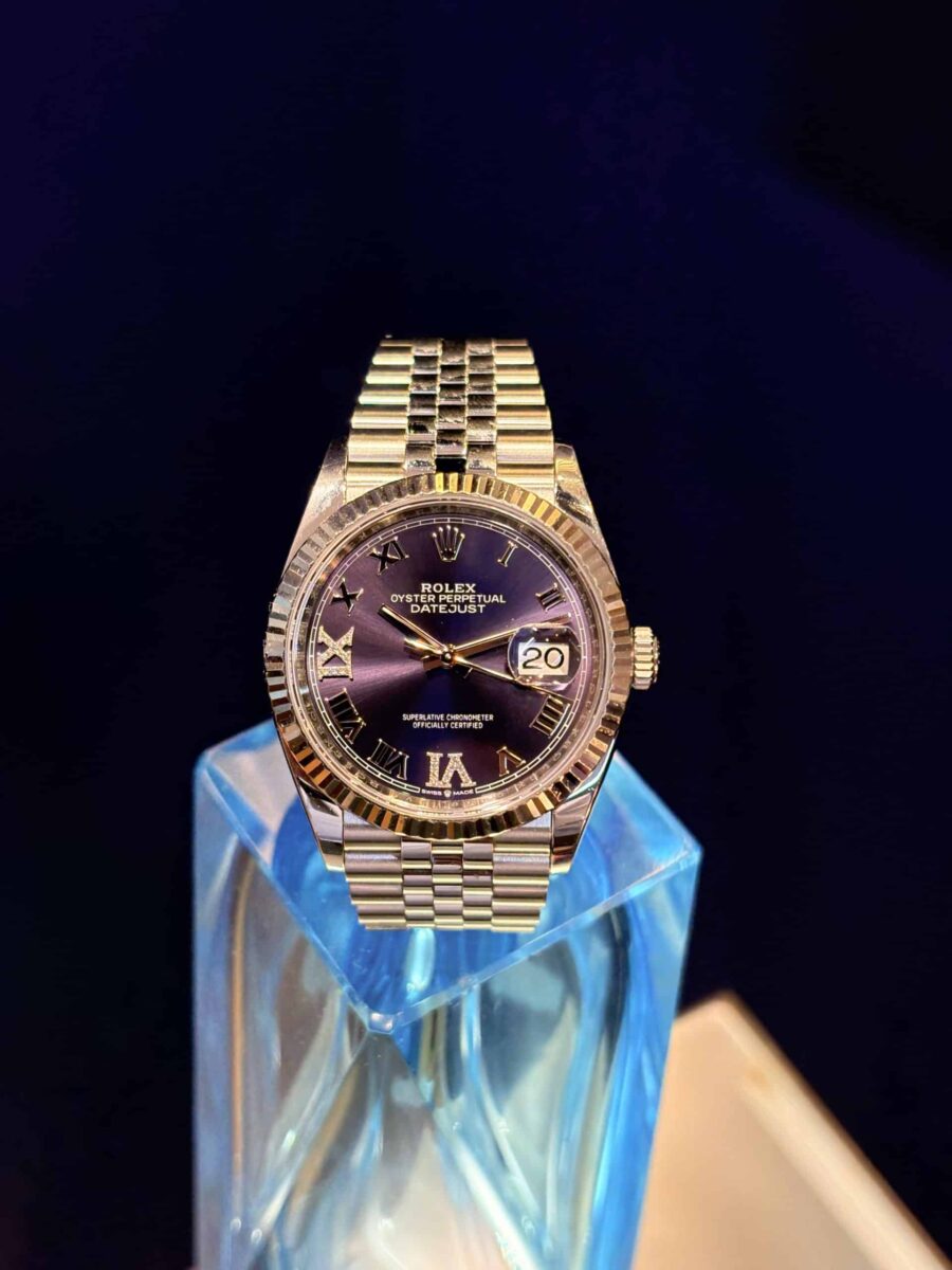 Rolex Datejust 36mm Purple Diamonds Dial ref.126234 steel & White Gold Bezel | Gothelf A. Watches — 2