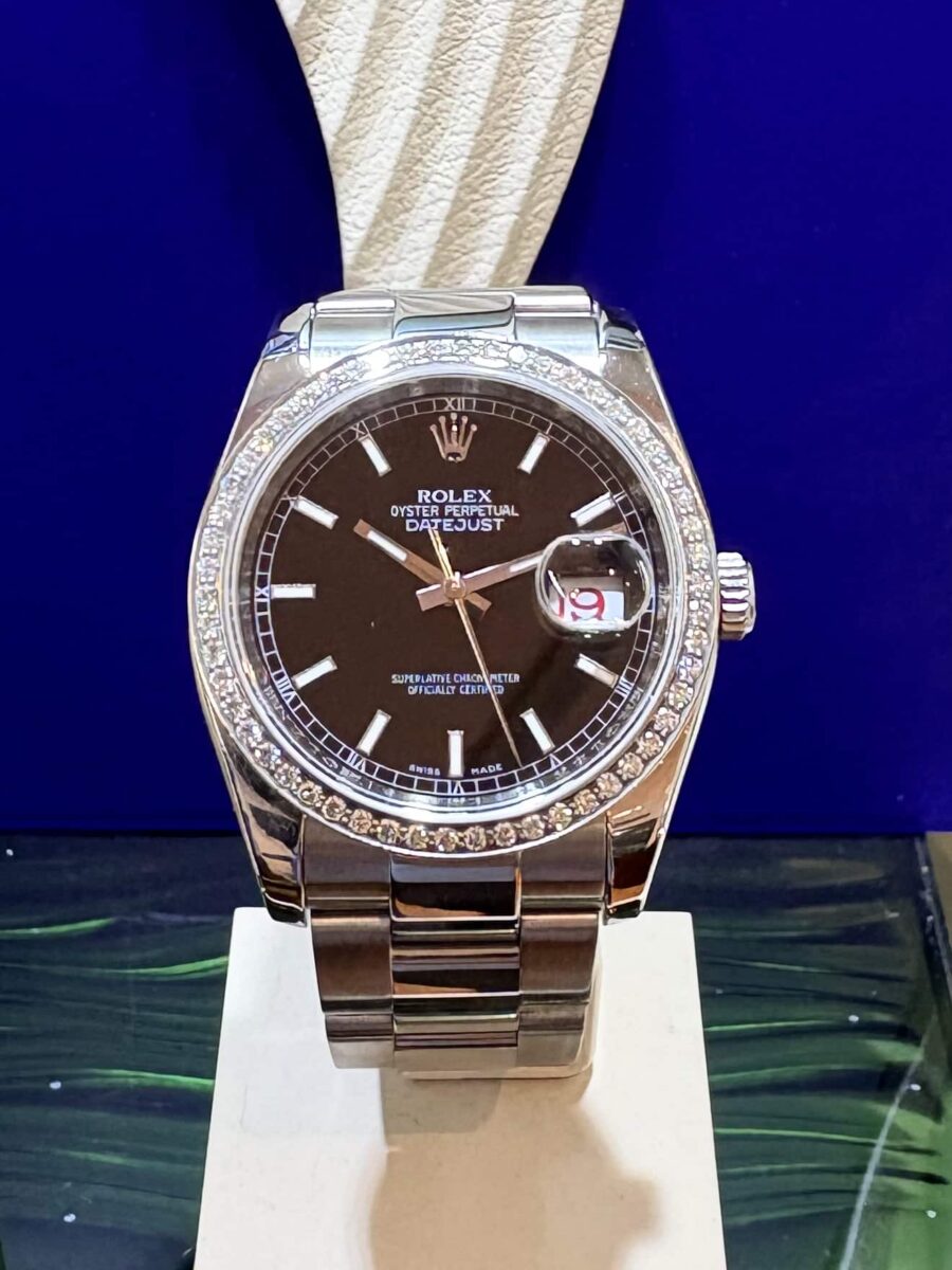 Rolex Datejust Diamonds 36mm Steel Black Dial 116200 | Gothelf A. Watches — 2