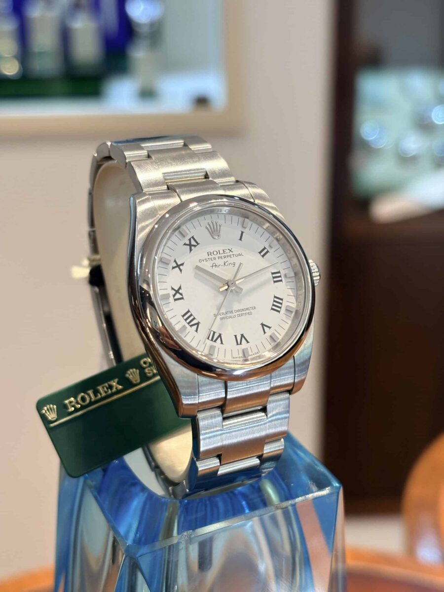Rolex Oyster Perpetual Air King White Roman dial 114200 Pre-owned 2008 | Gothelf A. Watches — 4