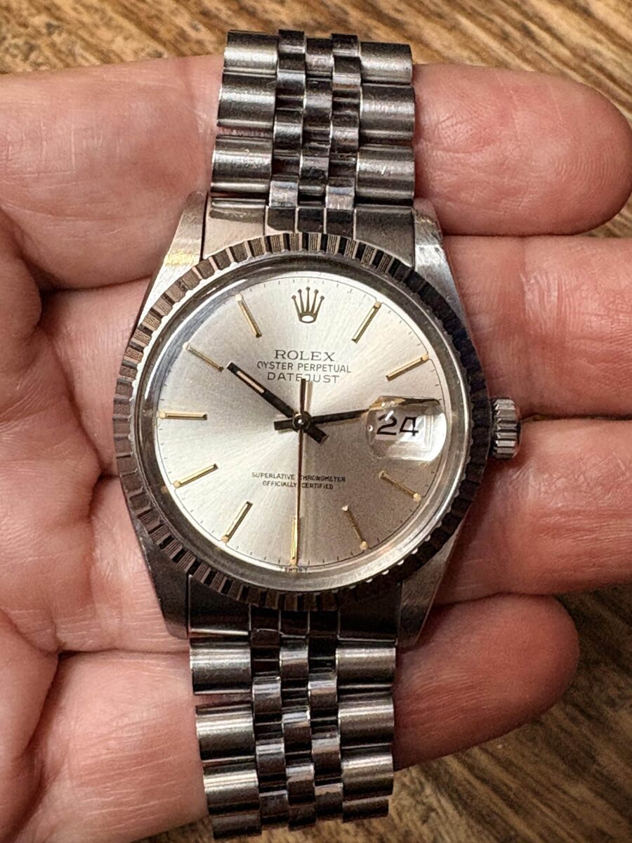 Rolex Datejust Silver dial with yellow gold markers ref 16030 | Gothelf A. Watches — 2