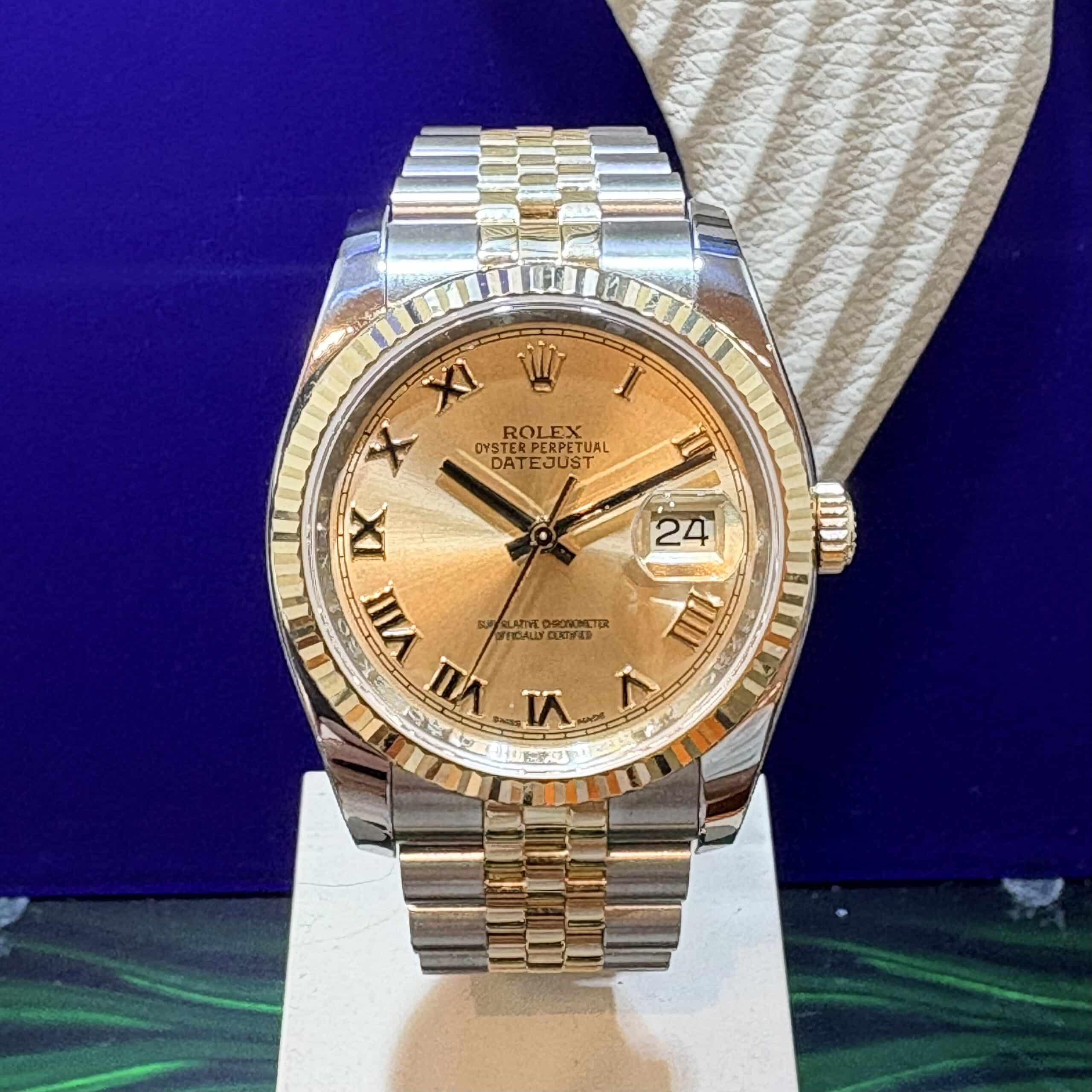 Rolex Datejust 36mm Steel & 18k Yellow Gold Champagne Dial ref.116233