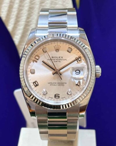 Rolex date Ladies 34mm Diamonds Dial ref.115234