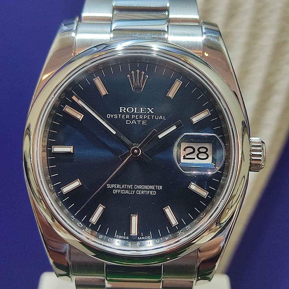 Rolex Date 34mm Blue Dial | Gothelf A. Watches