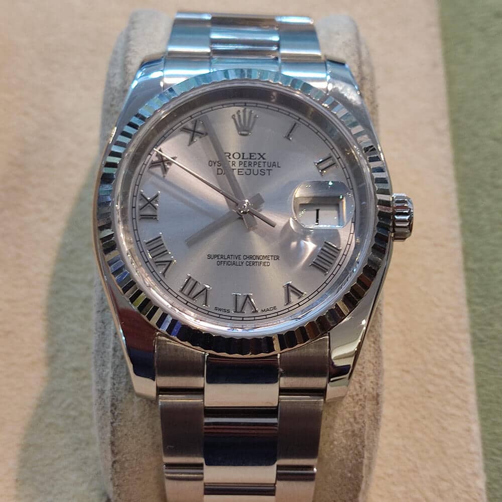 Rolex Datejust 36mm Rose Gold Diamonds Pink Dial | Gothelf A. Watches