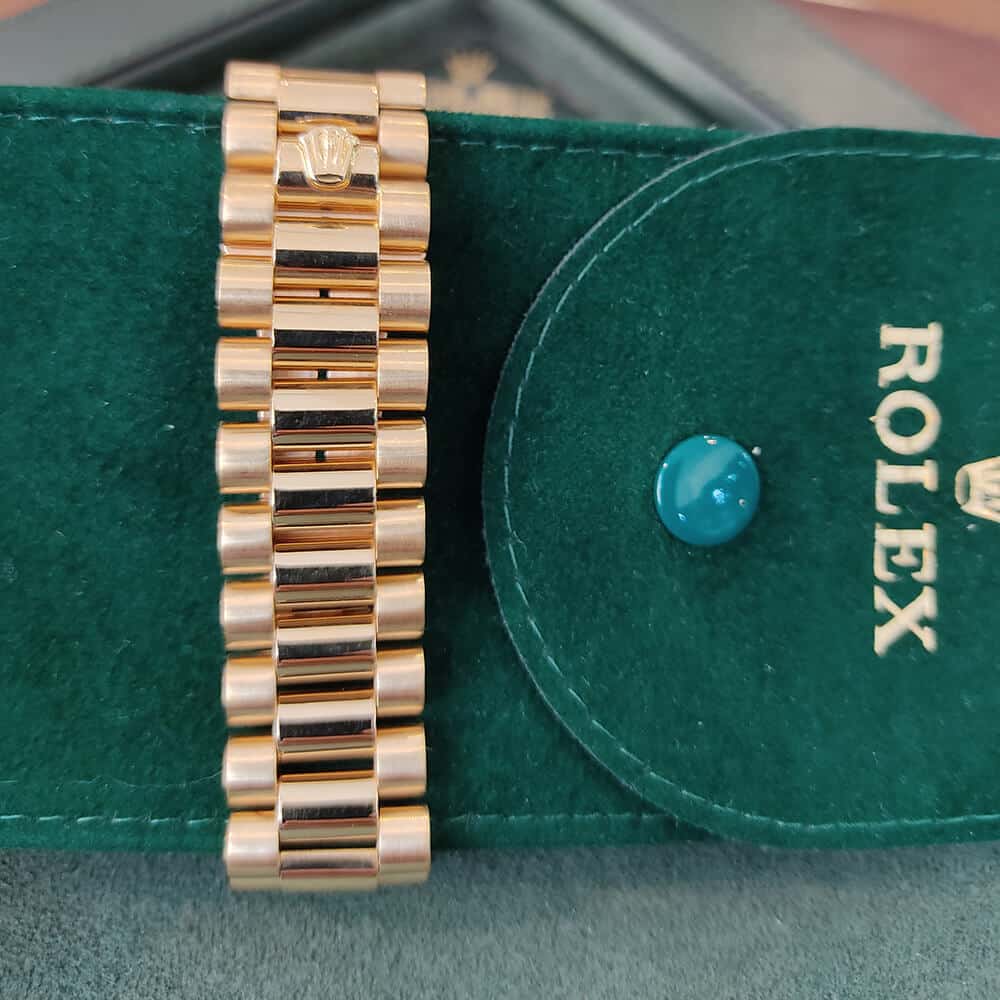 Rolex President Vintage Day-Date 36mm 18K Yellow Gold ONYX Dial Bark Finish | Gothelf A. Watches — 3